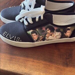 Bradford Exchange with Elvis’ Motto “TCB” Charm Elvis Sneakers